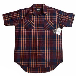 Akademiks Men's Red Short Sleeve Button Down  4XL